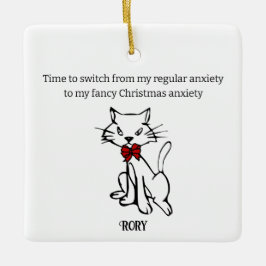 ファンシークリスマス不安 セラミックオーナメント