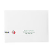 ファンシークリスマス文字とサンタLt ラップアラウンド宛名ラベル (正面)