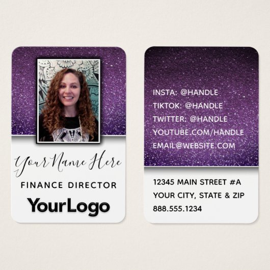 ファンシーグリッターインフルエンサー女優アクターモデル写真 (正面&裏面)