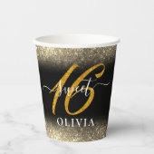 ファンシーグリッターエレガントスウィート16紙カップ 紙コップ (正面)