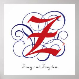 ファンシーゴシックCaps文字Z, 300dpi PNG カスタマイズ ポスター