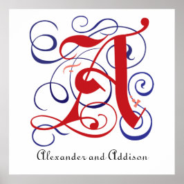 ファンシーゴシックCaps Letter A, 300dpi PNGポスター ポスター