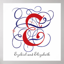 ファンシーゴシックCaps Letter E, 300dpi PNGポスター ポスター