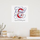 ファンシーゴシックCaps Letter E, 300dpi PNGポスター ポスター (キッチン)