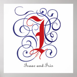 ファンシーゴシックCaps Letter I, 300dpi PNGポスター ポスター