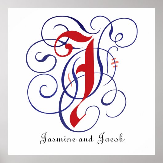 ファンシーゴシックCaps Letter J, 300dpi PNG ポスター (正面)