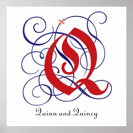 ファンシーゴシックCaps Letter Q, 300dpi PNGポスター ポスター (正面)