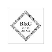 ファンシーシンプルイニシャル結婚のフィリグリー装飾品 ラバースタンプ (インプリント)