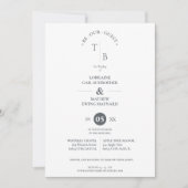 ファンシーシンプルシモダンックイニシャル写真集 招待状 (正面)