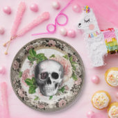 ファンシースカルとバラヴィンテージハロウィーン ペーパープレート (パーティー)