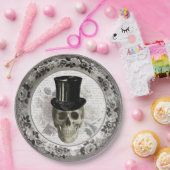 ファンシースカルインTop Hatヴィンテージハロウィーン紙P ペーパープレート (パーティー)