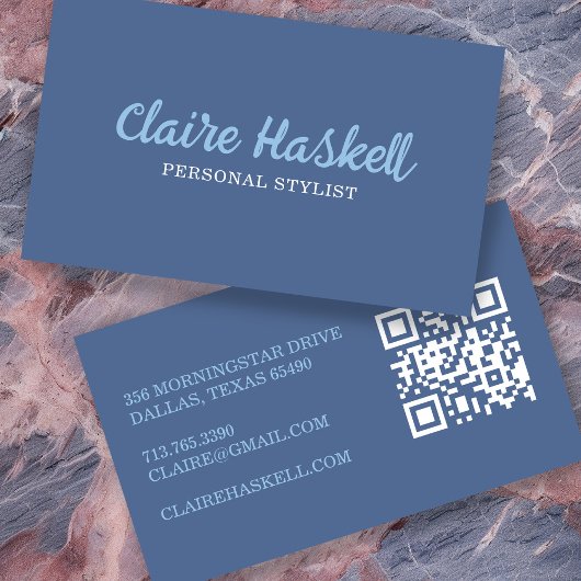 ファンシースクリプトSoft Summer Minimalist QRコモダンード 名刺