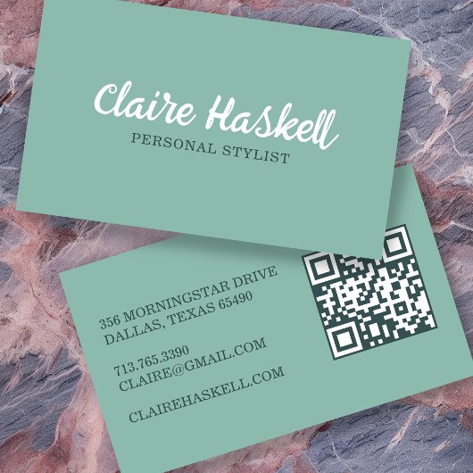 ファンシースクリプトSoft Summer Minimalist QRコモダンード 名刺