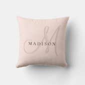 ファンシースタイリッシュ赤面ピンクモノグラムスクリプト クッション (裏面)