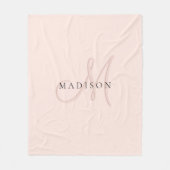 ファンシースタイリッシュ赤面ピンクモノグラムスクリプト フリースブランケット (正面)