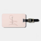 ファンシースタイリッシュ赤面ピンクモノグラム ラゲッジタグ (正面横)