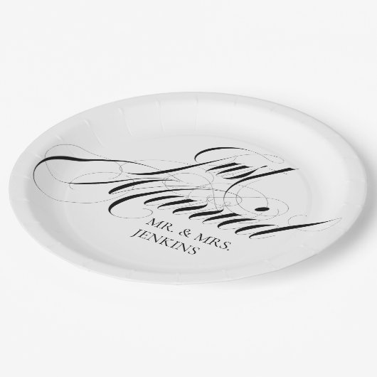 ファンシーストたった今結婚しました披露宴 ペーパープレート (アングル)