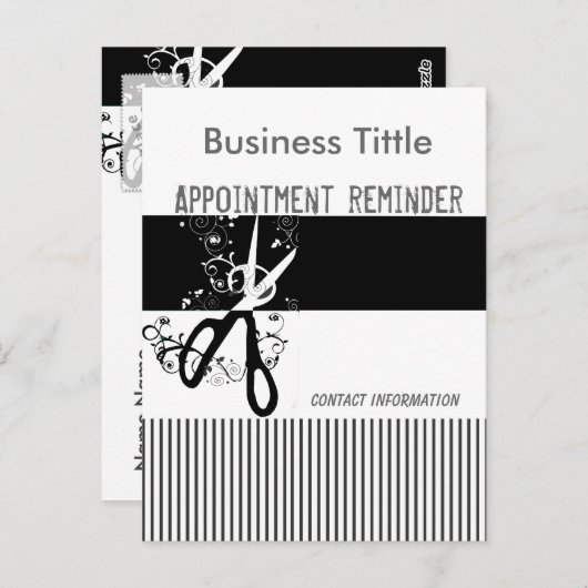 ファンシーストライプのサロンスパアポイントメント ポストカード (正面/裏面)