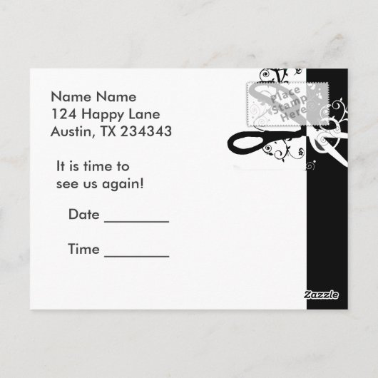 ファンシーストライプのサロンスパアポイントメント ポストカード (裏面)