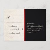 ファンシーズンバードケージ&ロマンチックなハートウェディングRSVP インビテーションポストカード (裏面)