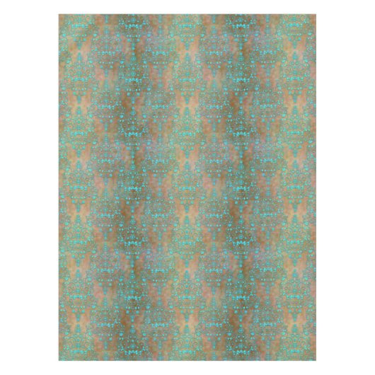 ファンシーターコイズオーバーブラウンダマスク テーブルクロス (正面)