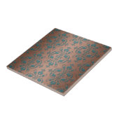 ファンシーターコイズオーバー茶色がかった銅ダマスク タイル (側面)