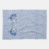 ファンシーデルフトブルーとホワイトロースターチキン キッチンタオル (横)