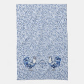 ファンシーデルフトブルーとホワイトロースターチキン キッチンタオル (縦)