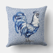 ファンシーデルフトブルーとホワイトロースターチキン クッション (裏面)