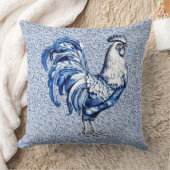 ファンシーデルフトブルーとホワイトロースターチキン クッション (ブランケット)