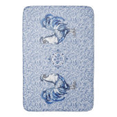 ファンシーデルフトブルーとホワイトロースターチキン バスマット (正面縦)