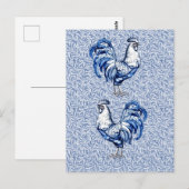 ファンシーデルフトブルーとホワイトロースターチキン ポストカード (正面/裏面)