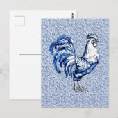 ファンシーデルフトブルーとホワイトロースターチキン ポストカード (正面/裏面)