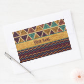 ファンシートライアングルChevrons Fauxゴールドフォイルグリッター 長方形シール (封筒)