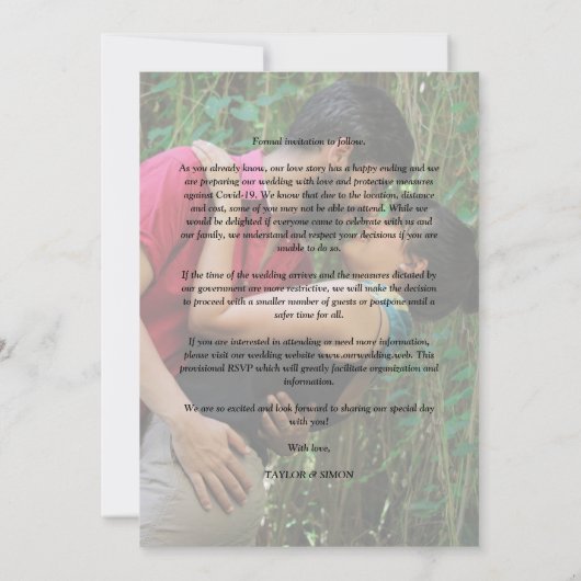 ファンシートレンディーモダン4結婚のコラージュ写真 セーブザデート (裏面)