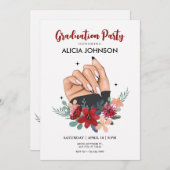 ファンシーネイルアート卒業招待状 招待状 (正面/裏面)