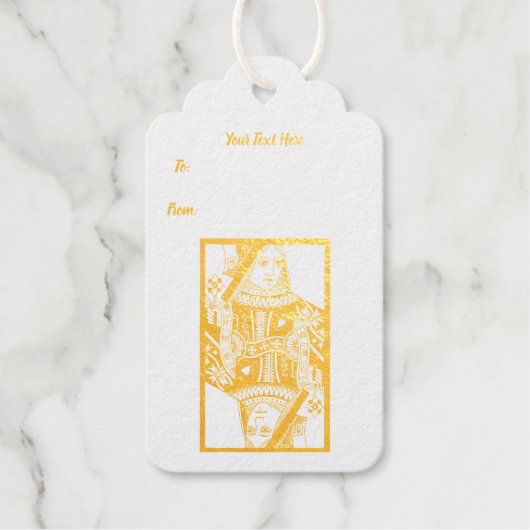 ファンシーハートスイートクイーン遊ズカード赤いハート ギフトタグ (正面)