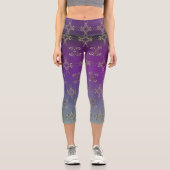 ファンシーハート紫グラデーション カプリレギンス (正面)