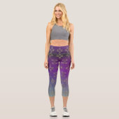 ファンシーハート紫グラデーション カプリレギンス (正面)