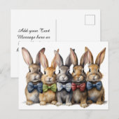 ファンシーバニー ボウタイ 水彩 シーズンポストカード (正面/裏面)