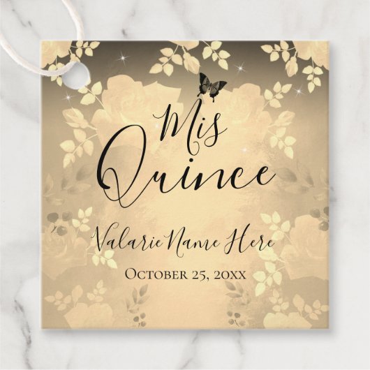 ファンシーバラキンセアニェラ金ゴールドメッセージカード フェイバータグ (正面)