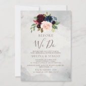 ファンシーバラクラシック牡丹の花々我々が行う前 招待状 (正面)