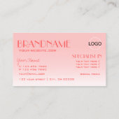 ファンシーバラピンクのスタイリッシュ鏡文字(ロゴ付き) 名刺 (裏面)