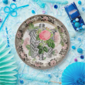 ファンシーバラヴィンテージハロウィーン付き胸郭 ペーパープレート (パーティー)