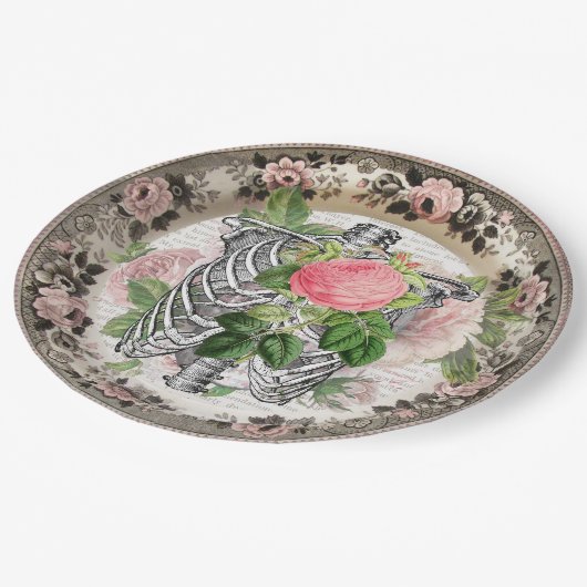 ファンシーバラヴィンテージハロウィーン付き胸郭 ペーパープレート (アングル)