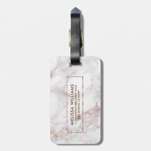 ファンシーバラ金ゴールドフェイク大理石 ラゲッジタグ (裏面縦)