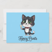 ファンシーパンツタキシード猫の乾杯 サンキューカード (裏面)