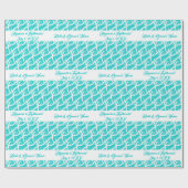 ファンシーパーソナライズされた新婦アクアブルー結婚ズ ラッピングペーパー (フラット)