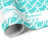 ファンシーパーソナライズされた新婦アクアブルー結婚ズ ラッピングペーパー (ロールコーナー)