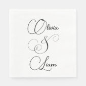 ファンシーパーソナライズされた結婚の スタンダードランチョンナプキン (正面)